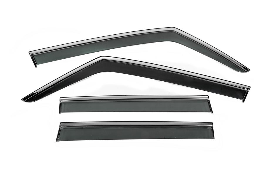 Jeep Renegade 2014- Window Deflectors with Chrome Trim Niken Luxury (4 pcs) Image