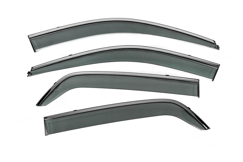 Kia Sportage 2004-2010 Window Deflectors with Chrome Trim Niken Luxury (4 pcs) Photo 4