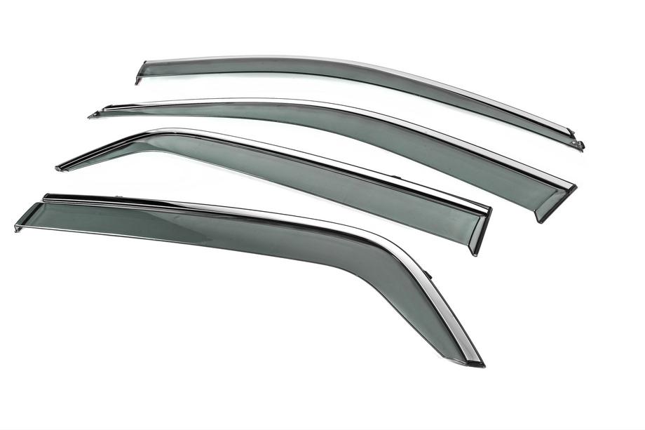 Kia Sportage 2004-2010 Window Deflectors with Chrome Trim Niken Luxury (4 pcs) Photo 5