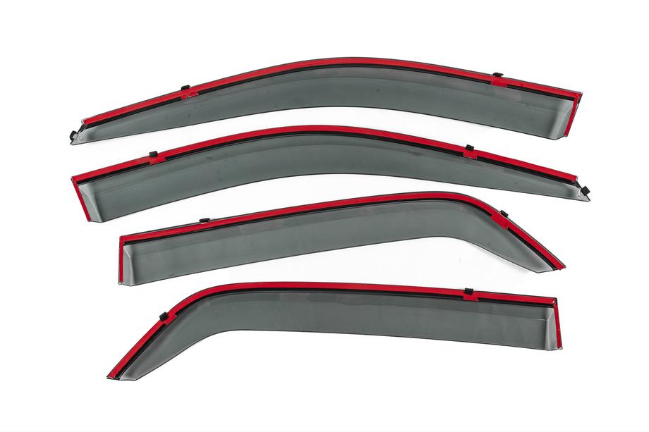 Kia Sportage 2004-2010 Window Deflectors with Chrome Trim Niken Luxury (4 pcs) Photo 7