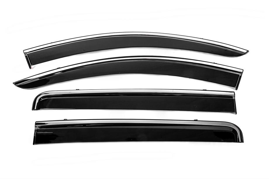 Mitsubishi L200 2015-2024 Window Deflectors with Chrome Trim Niken Luxury (4 pcs) Image