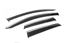 Opel Crossland X 2017-2024 Window Deflectors with Chrome Trim Niken Luxury (4 pcs) photo 3