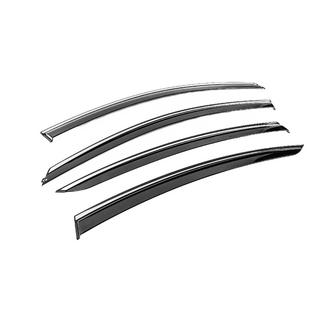 Window Deflectors with Chrome Trim Niken Luxury (SD/HB, 2013-2017, 4 pcs) Opel Insignia 2008-2017 photo 3