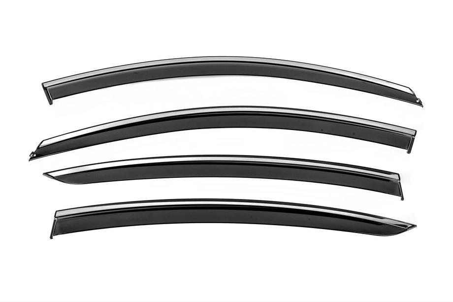 Opel Insignia 2008-2017 Window Deflectors with Chrome Trim Niken Luxury (SD/HB, 2013-2017, 4 pcs) Photo 1