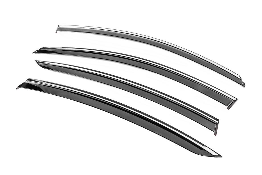 Opel Insignia 2008-2017 Window Deflectors with Chrome Trim Niken Luxury (SD/HB, 2013-2017, 4 pcs) Photo 2