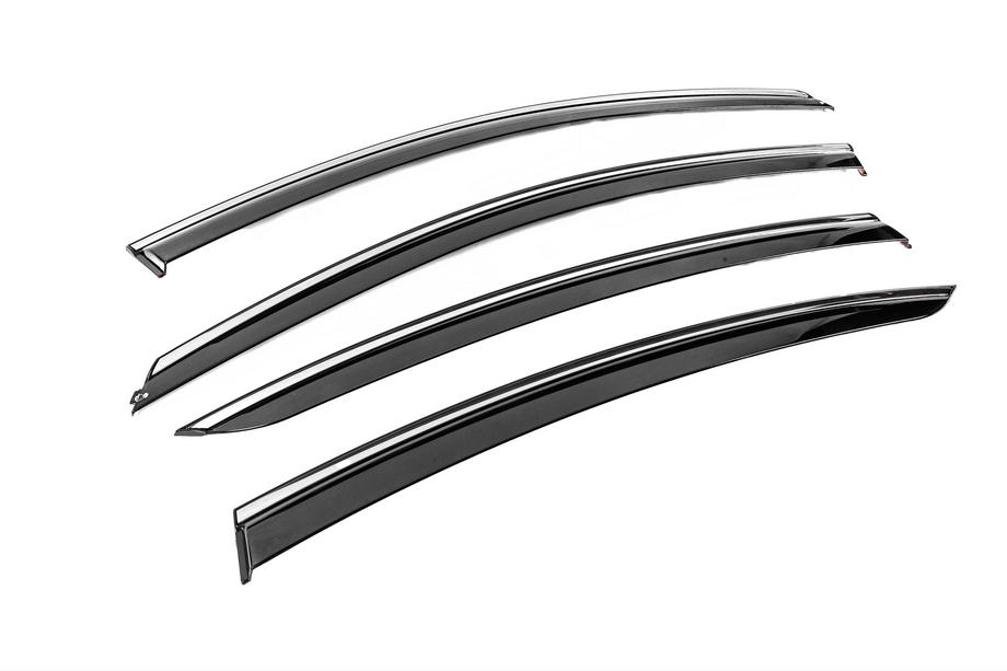 Opel Insignia 2008-2017 Window Deflectors with Chrome Trim Niken Luxury (SD/HB, 2013-2017, 4 pcs) Photo 3