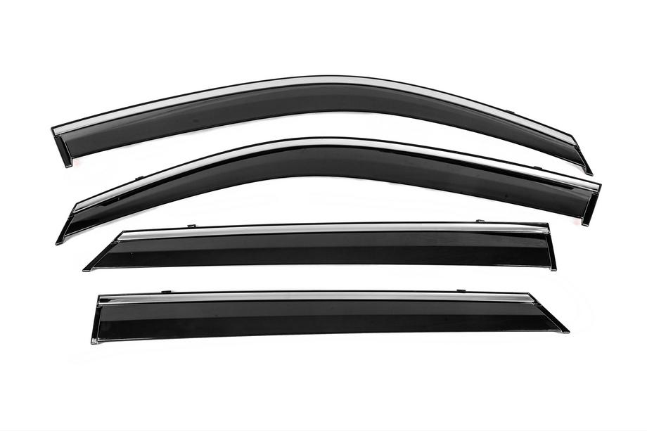 Peugeot 2008 2019- Window Deflectors with Chrome Trim Niken Luxury (4 pcs) Image