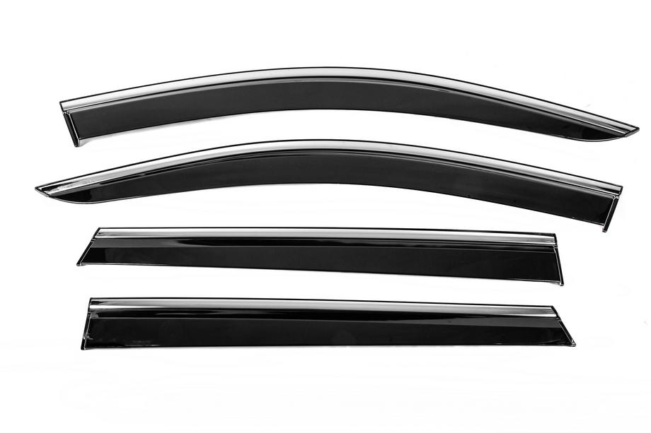 Peugeot 5008 2016-2023 Window Deflectors with Chrome Trim Niken Luxury (4 pcs) Image