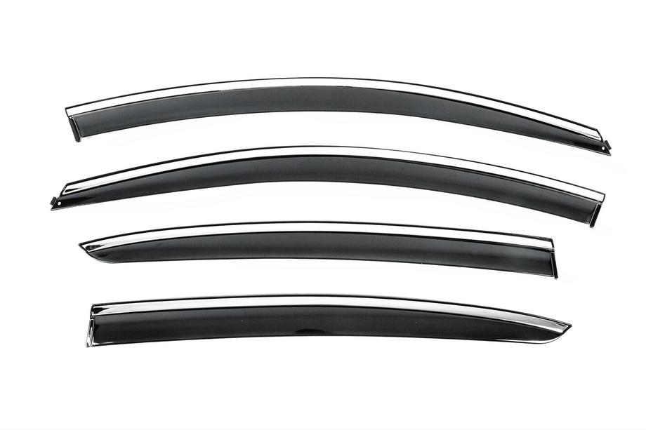 Renault Megane IV 2016-2025 Window Deflectors with Chrome Trim Niken Luxury (SD, 4 pcs) Image