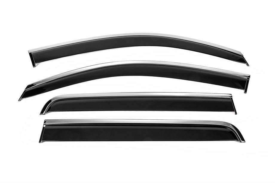 Toyota Hilux 2006-2015 Window Deflectors with Chrome Trim Niken Luxury (2011-2015, 4 pcs) Image