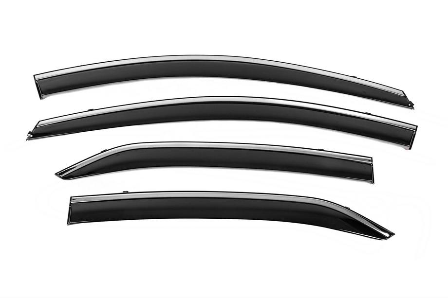 Toyota Corolla 2013-2019 Window Deflectors with Chrome Trim Niken Luxury (4 pcs) Photo 2