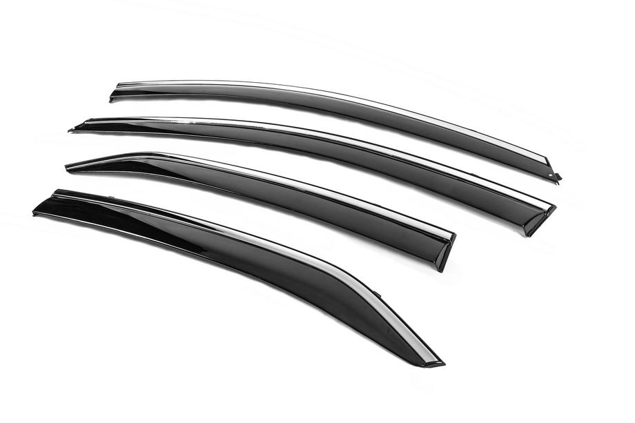 Toyota Corolla 2013-2019 Window Deflectors with Chrome Trim Niken Luxury (4 pcs) Photo 3