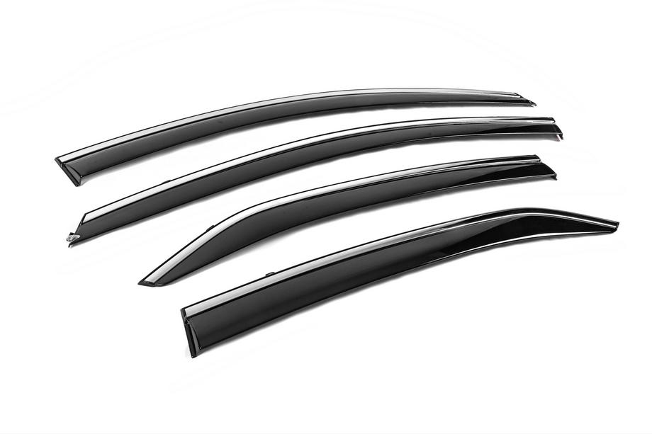 Toyota Corolla 2013-2019 Window Deflectors with Chrome Trim Niken Luxury (4 pcs) Photo 4