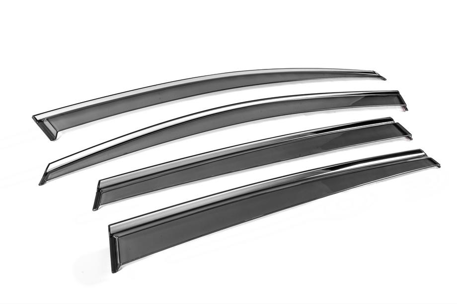 Volkswagen Golf Sportsvan 2014-2020 Window Deflectors with Chrome Trim Niken Luxury (4 pcs) Photo 3
