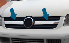 Volkswagen T5 Transporter 2003-2010 Center Grille Trim Covers (2 pcs, Stainless Steel) Carmos - Turkish Stainless Steel photo 6