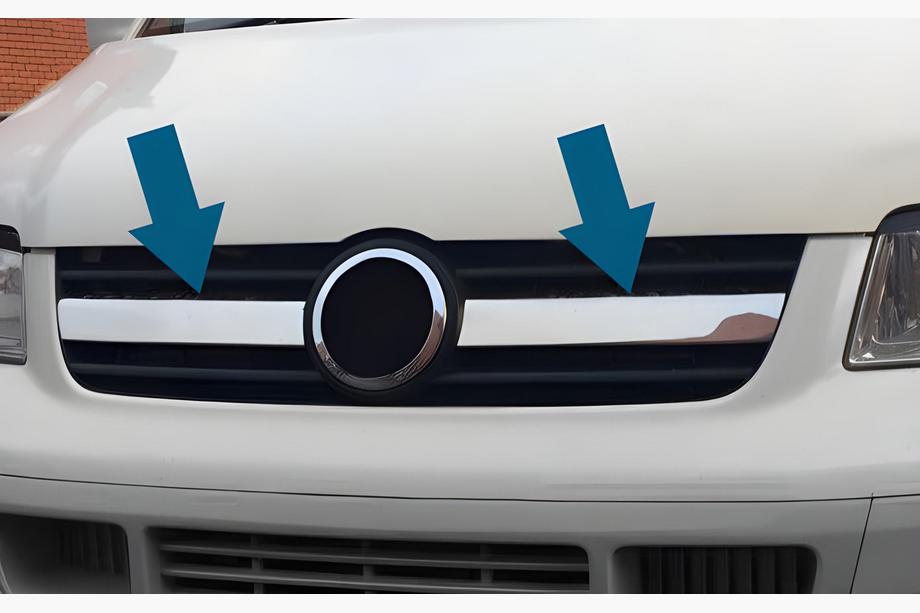 Volkswagen T5 Transporter 2003-2010 Center Grille Trim Covers (2 pcs, Stainless Steel) Photo 6