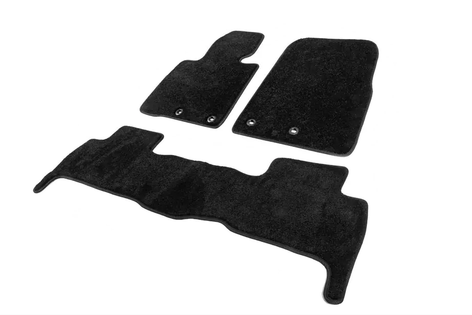 Toyota Land Cruiser 200 2007-2021 Deluxe Textile Floor Mats V-2 (2012-2021, Black) Image