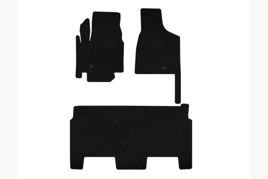 Dodge Grand Caravan V 2008-2020 Deluxe Textile Mats (2008-2020, 2 Rows, 8-Seater/SXT Trim, Black) Image