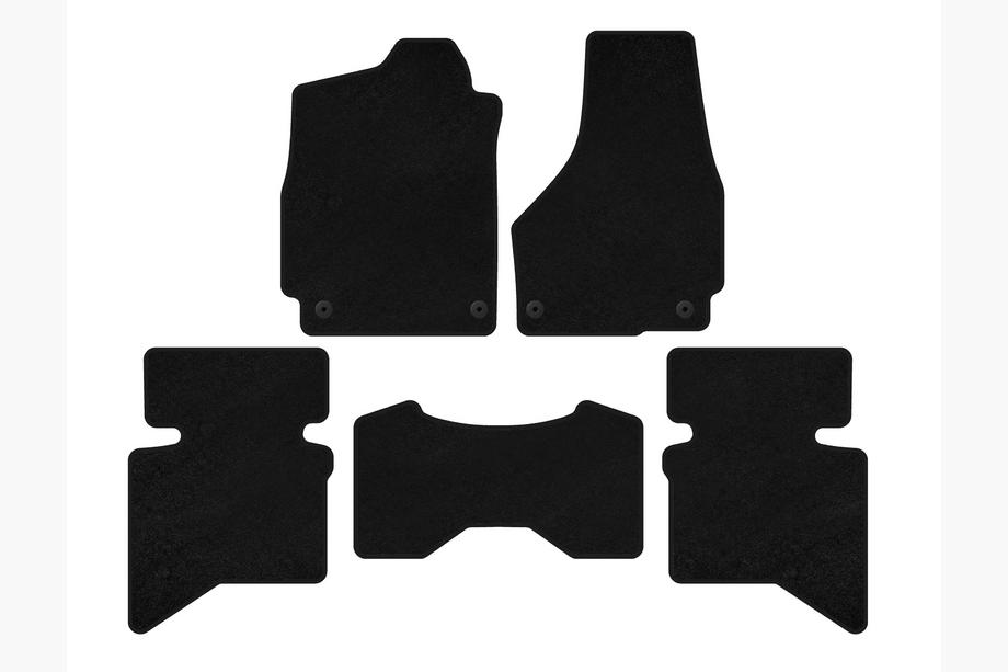 Dodge RAM (DS/DJ/D2) 2009–2024 Deluxe Textile Floor Mats (2009+, 5-Seater/Double Cab, Black) Image