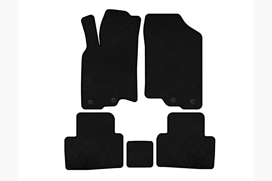 Honda Insight II 2009-2014 Deluxe Textile Floor Mats (HB, Hybrid, Black) Image