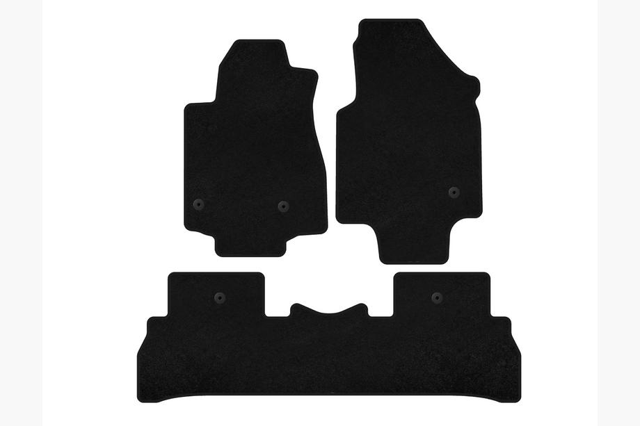 Honda Pilot 2008-2015 Deluxe Textile Floor Mats (2008-2012, 7-seater, black) Image