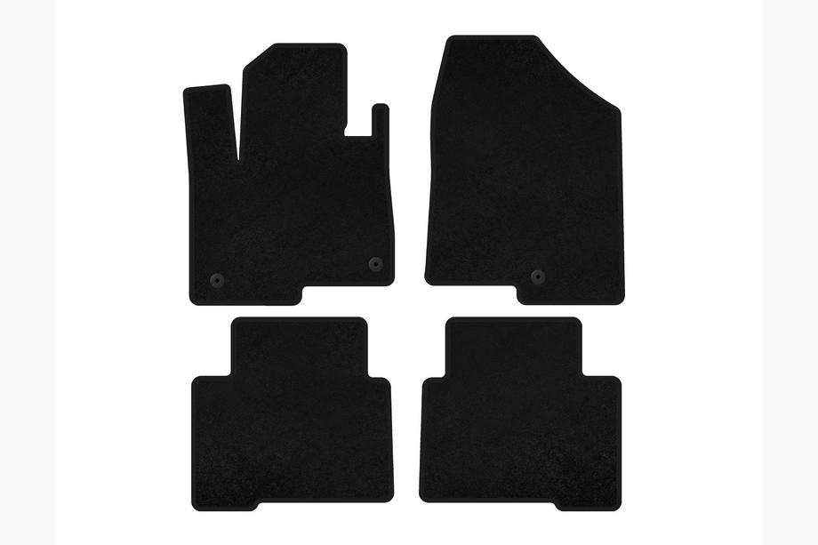 Hyundai Santa Fe 4 2018-2023 Deluxe Textile Floor Mats (2 rows, for Grand, black) Image