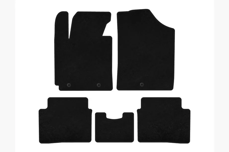 Hyundai Veloster 2011-2017 Deluxe Textile Floor Mats (Black) Image