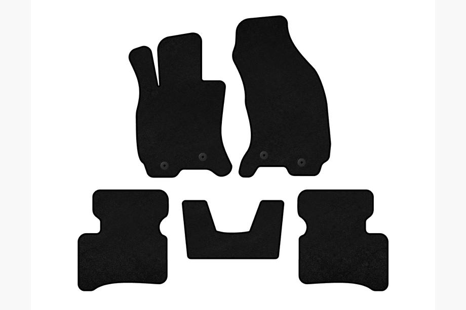 Jaguar X-Type 2001-2009 Deluxe Textile Floor Mats (SD, Floor-Mounted Accelerator, Black) Image