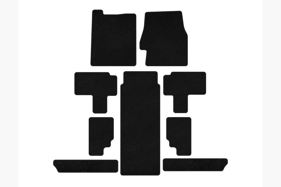 Kia Carnival 2002-2013 Deluxe Textile Floor Mats (Full Set, Black) Image