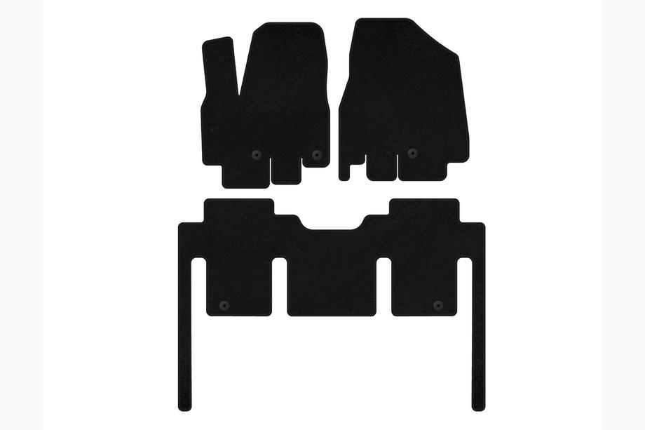 Kia Sedona 2014-2020 Deluxe Textile Floor Mats (full interior, 8-seater, black) Image