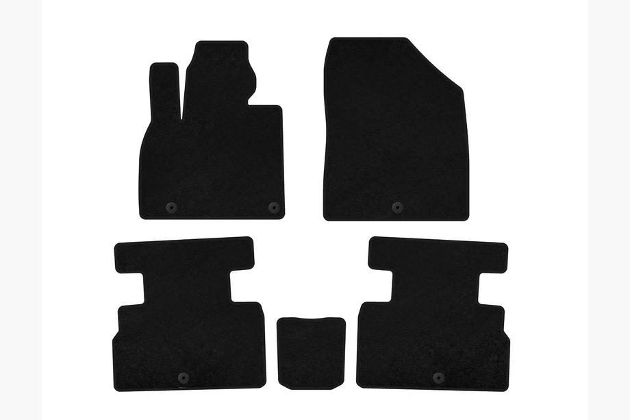 Kia Stonic 2017- Deluxe Textile Floor Mats (2 rows, 7-seater, black) Image