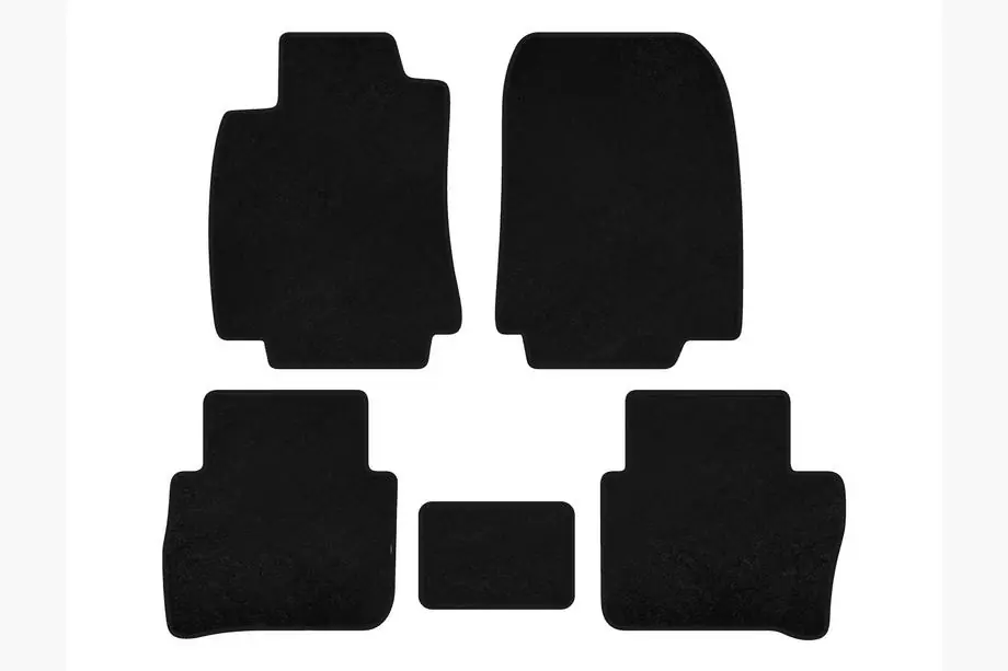 Nissan Tiida 2011-2014 Deluxe Textile Floor Mats (HB, Black) Image
