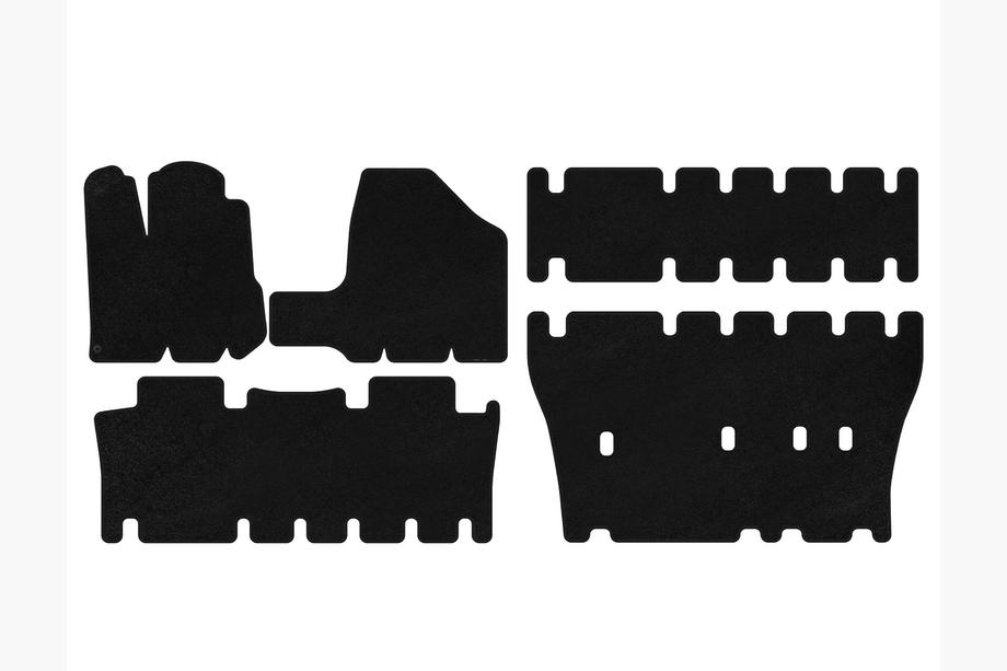 Toyota Sienna 2003-2009 Deluxe Textile Floor Mats (3 Rows, Black) Image