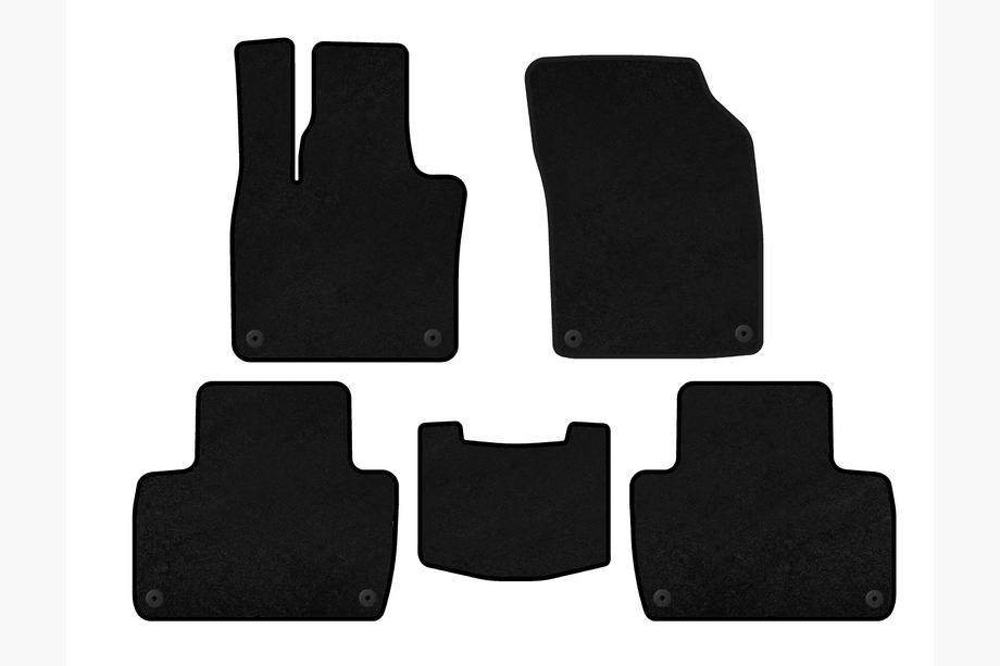 Volvo XC90 2015- Deluxe Textile Floor Mats (2 Rows, Black) Image