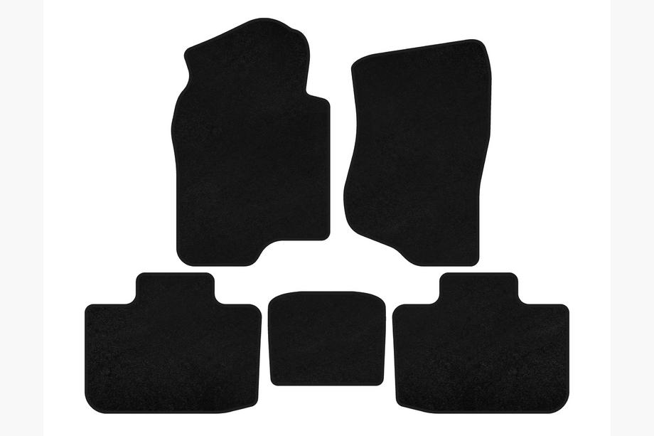 Cadillac Escalade 2007-2014 Deluxe Textile Floor Mats (2 Rows, Black) Image