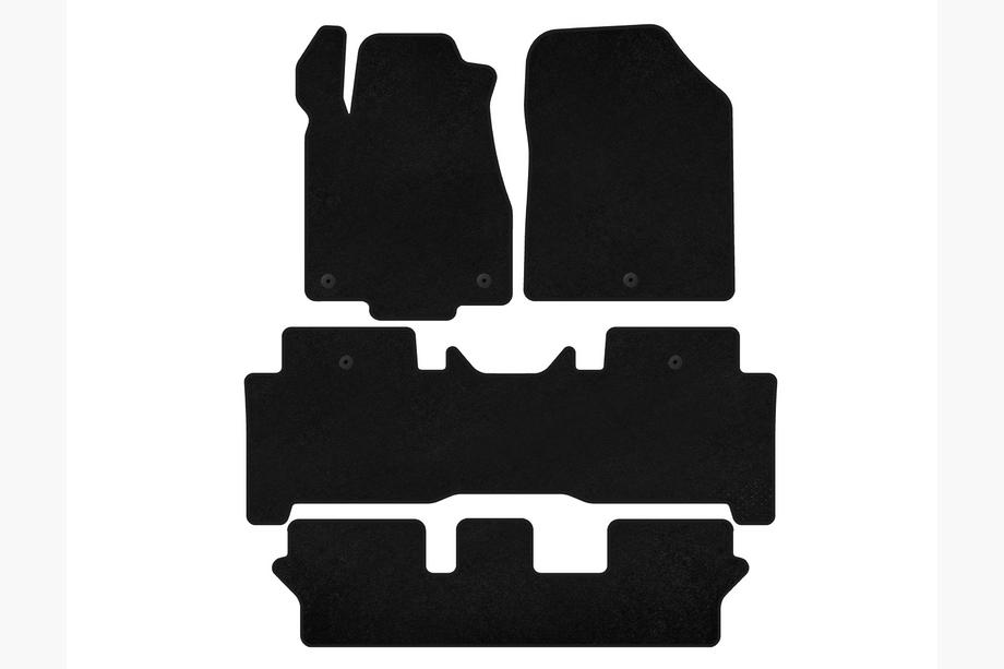 Acura MDX 2007-2013 Deluxe Textile Floor Mats (3 Rows, Black) Image