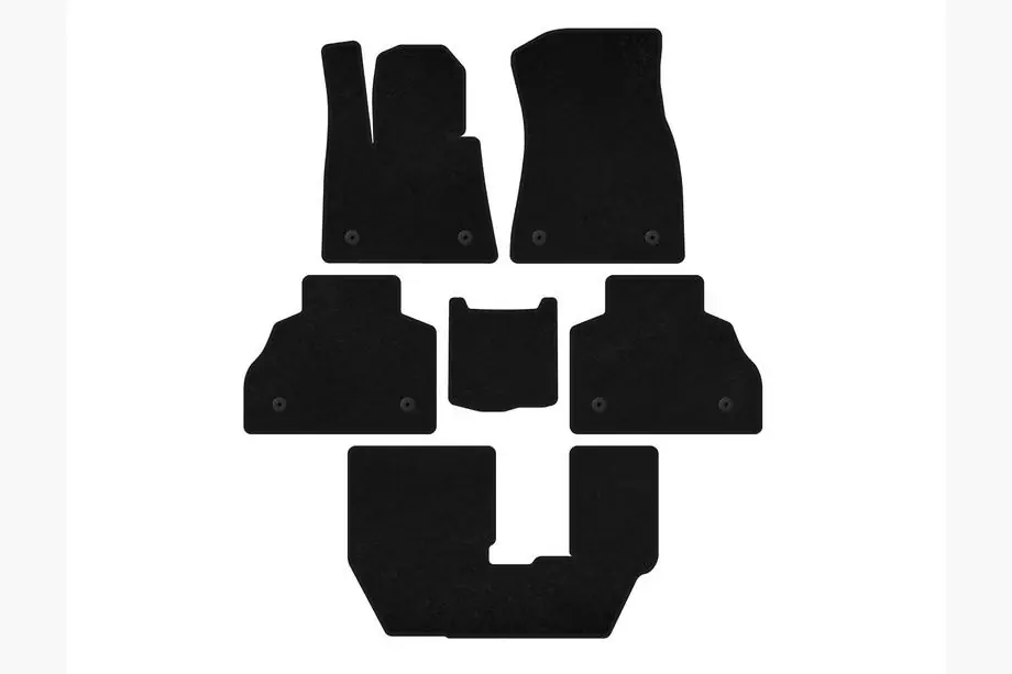 BMW X7 G07 2019- Deluxe Textile Floor Mats (3 Rows, Black) Image