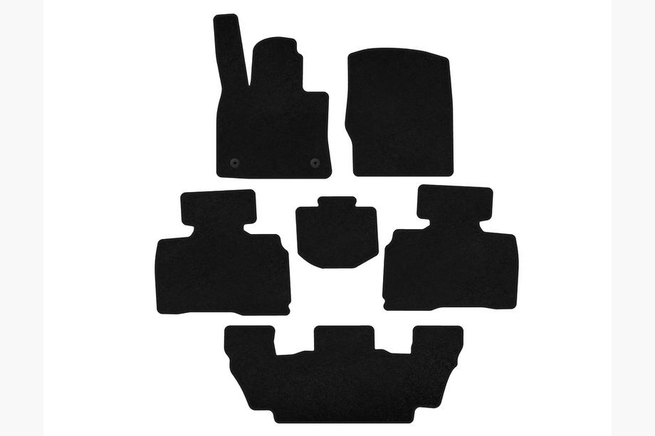 Ford Explorer 2019- Deluxe Textile Floor Mats (3 rows, 7-seater, black) Image