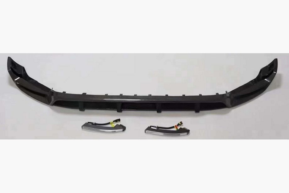 Mercedes G class W463 2018-2024 Front Bumper Lip Spoiler (for G63 AMG, Dry Carbon) Photo 1