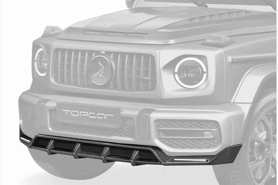 Mercedes G class W463 2018-2024 Front Bumper Lip Spoiler (for G63 AMG, Dry Carbon) Photo 2