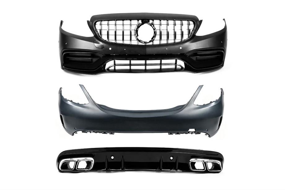 Mercedes C-class W205 2014-2021 Body kit with full rear bumper (AMG C63-designs 2018-2021) Image