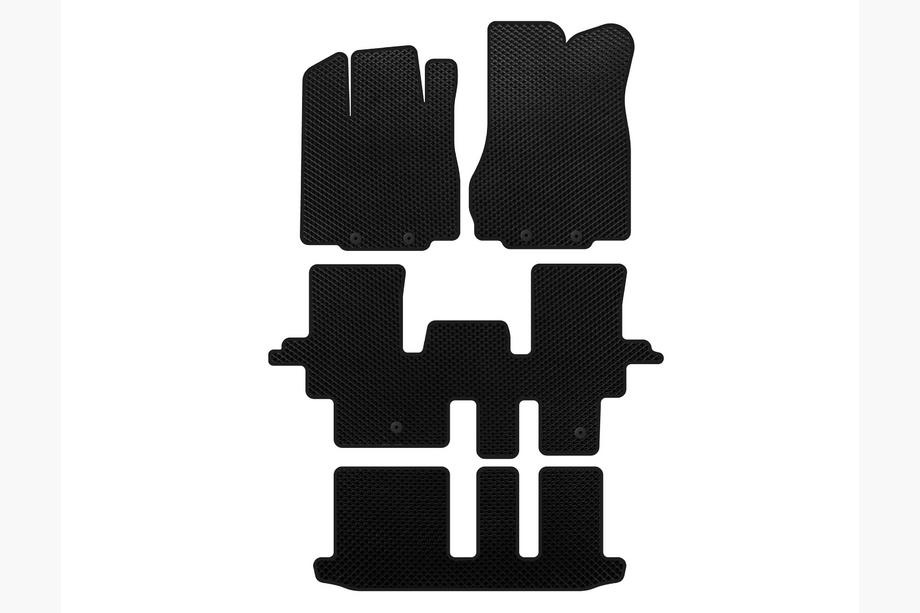 Infiniti QX60 2016-2021 EVA Floor Mats (3 Rows, Black) Image