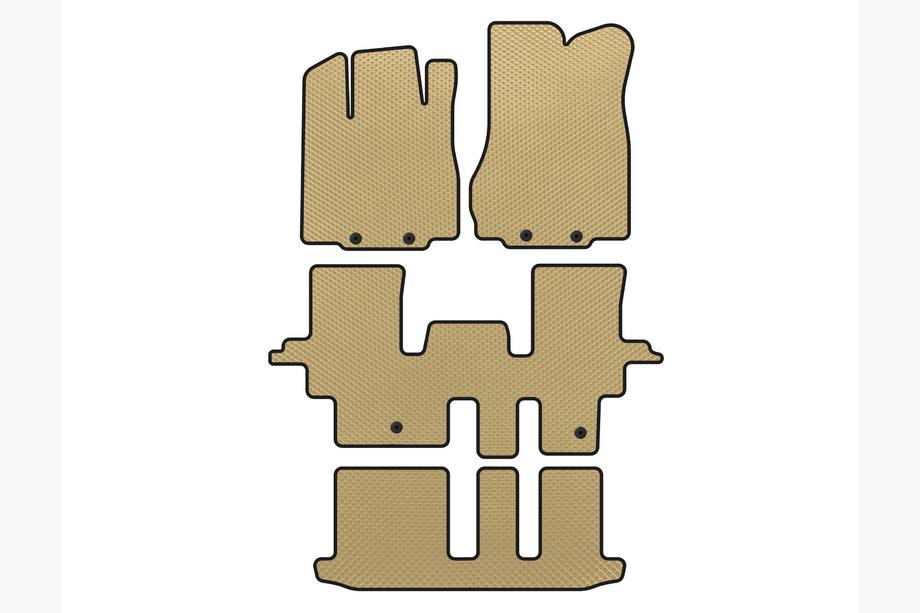 Infiniti QX60 2016-2021 EVA Floor Mats (3 Rows, Beige) Image