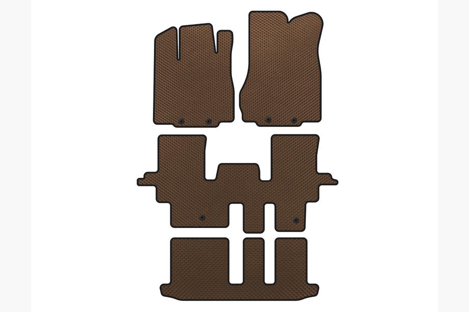 Infiniti QX60 2016-2021 EVA Floor Mats (3 Rows, Brown) Image