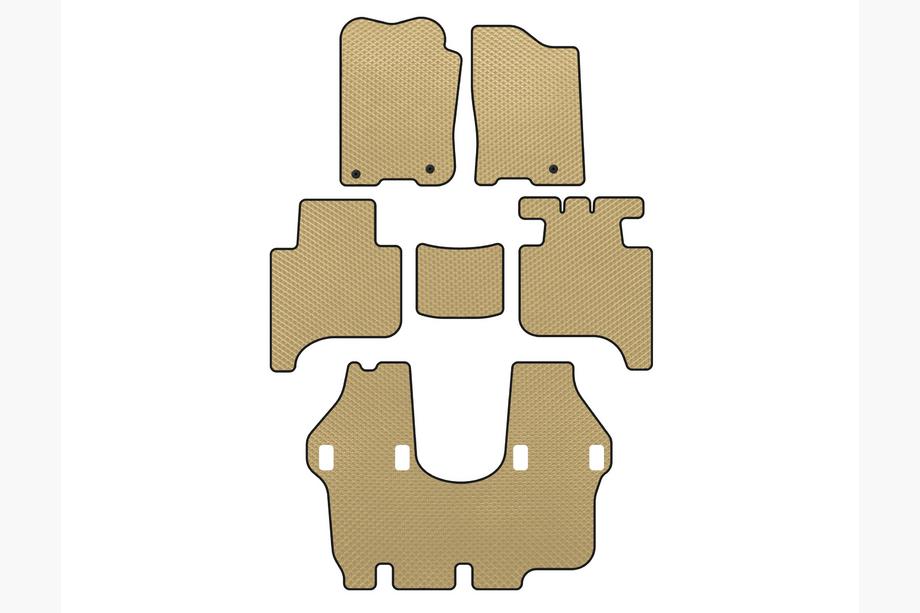 Infiniti QX56 2004-2010 EVA Floor Mats (3 Rows, 2004-2008, Beige) Image