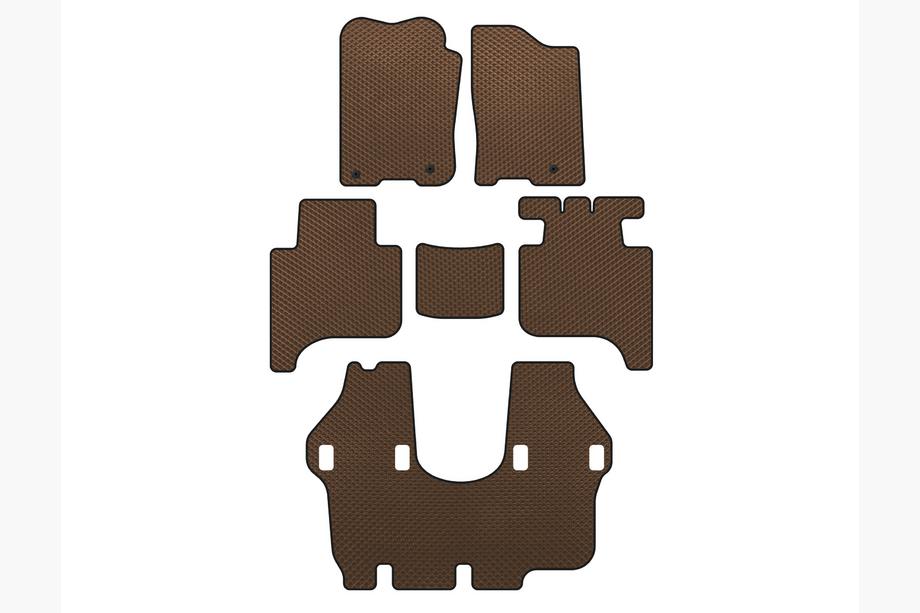 Infiniti QX56 2004-2010 EVA Floor Mats (3 Rows, 2004-2008, Brown) Image
