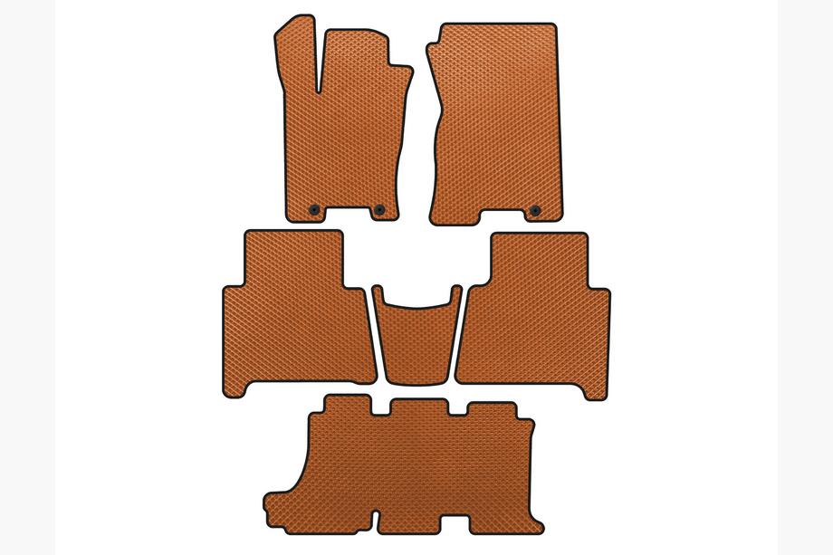 Kia Mohave 2008-2016 EVA Floor Mats (3 Rows, Orange) Image