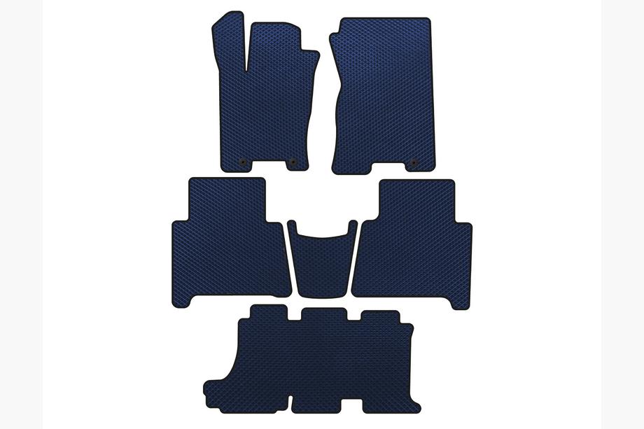 Kia Mohave 2008-2016 EVA Floor Mats (3 Rows, Blue) Image