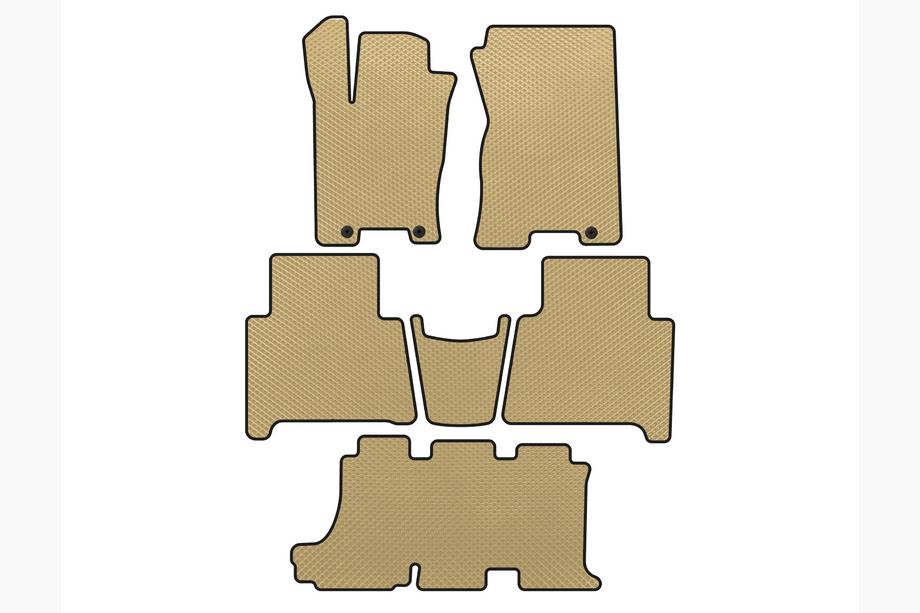 Kia Mohave 2008-2016 EVA Floor Mats (3 Rows, Beige) Image