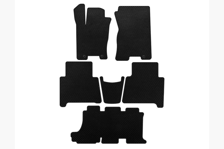 Kia Mohave 2008-2016 EVA Floor Mats (3 Rows, Black) Image